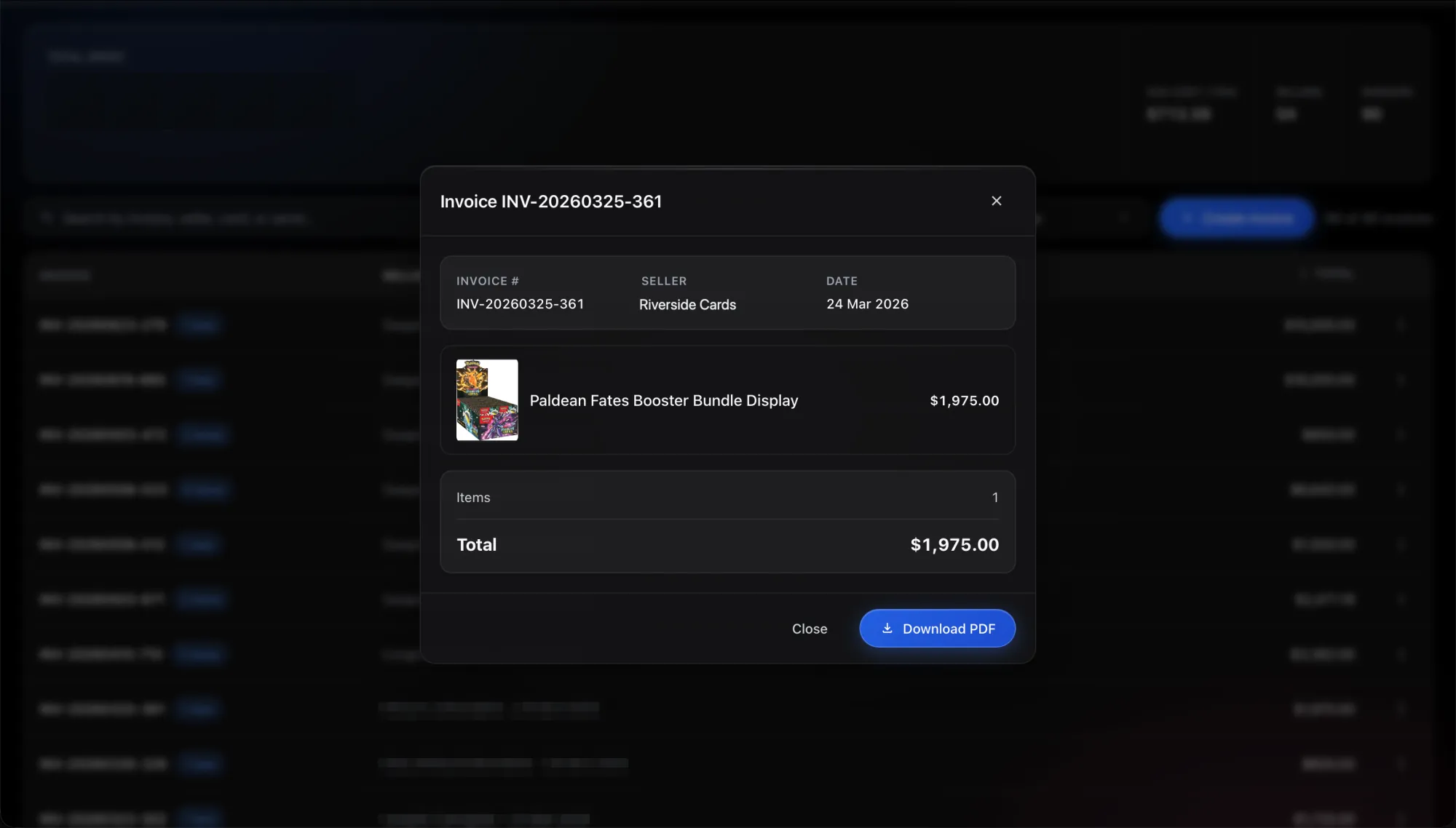 Invoices — Create PDF invoices for your purchases
